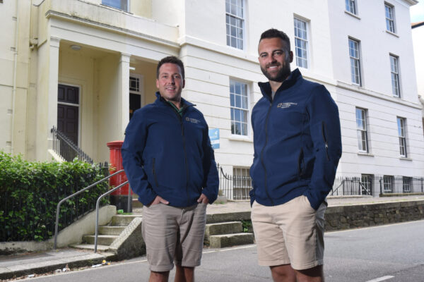 May0105784
Your Money
Pix show Dan Anson-Hart (right) and his partner James Baker (left) at one of their properties in Truro, Cornwall. Their company Cornwall Living develops BTL flats.
Pic by Jay Williams 07-07-22